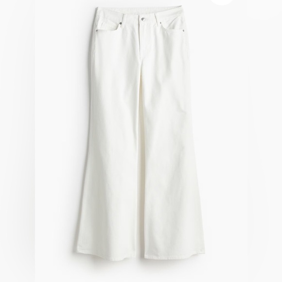 Divided H&M White Wide Leg Flare Jeans - Picture 1 of 5